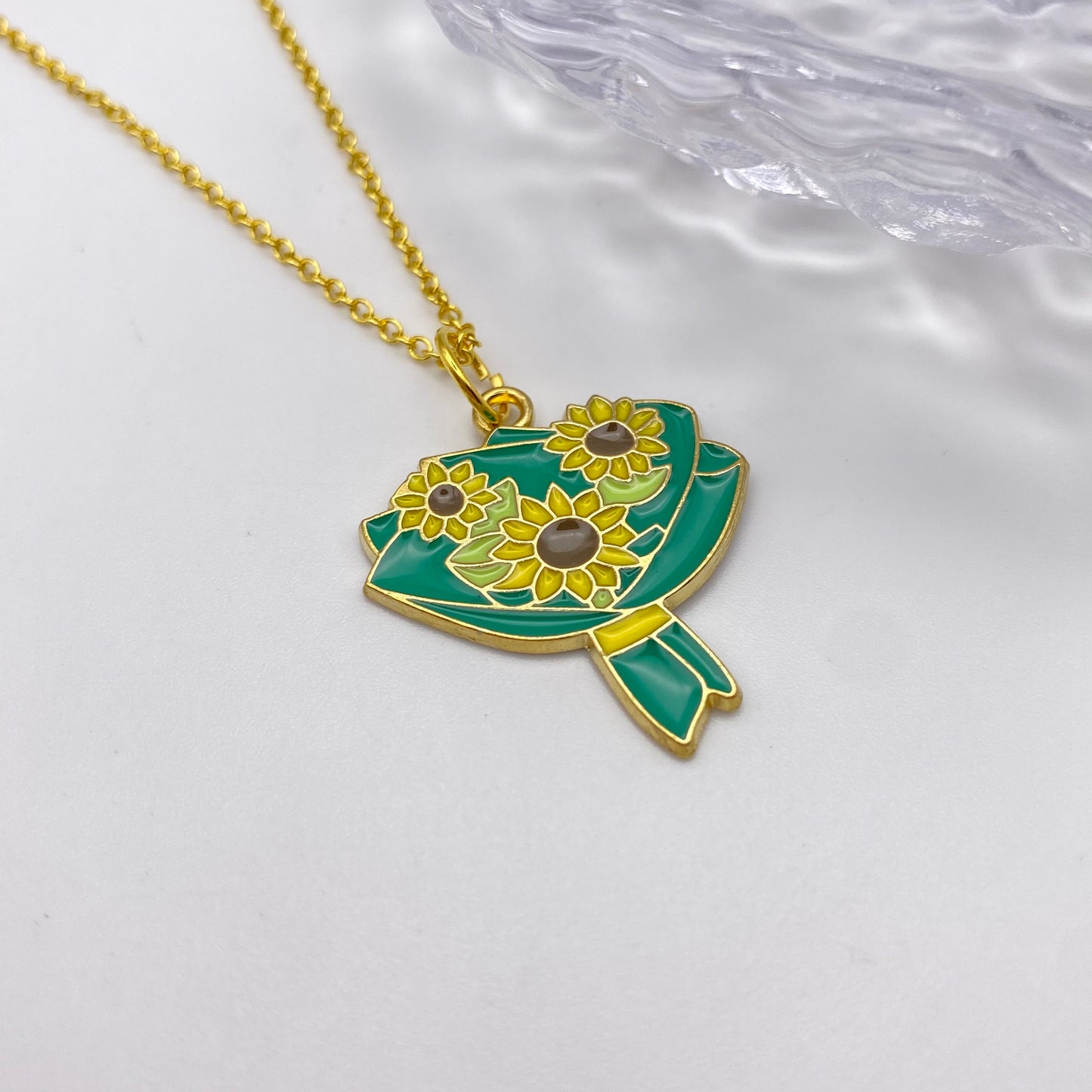 Sunflower Bouquet Necklace