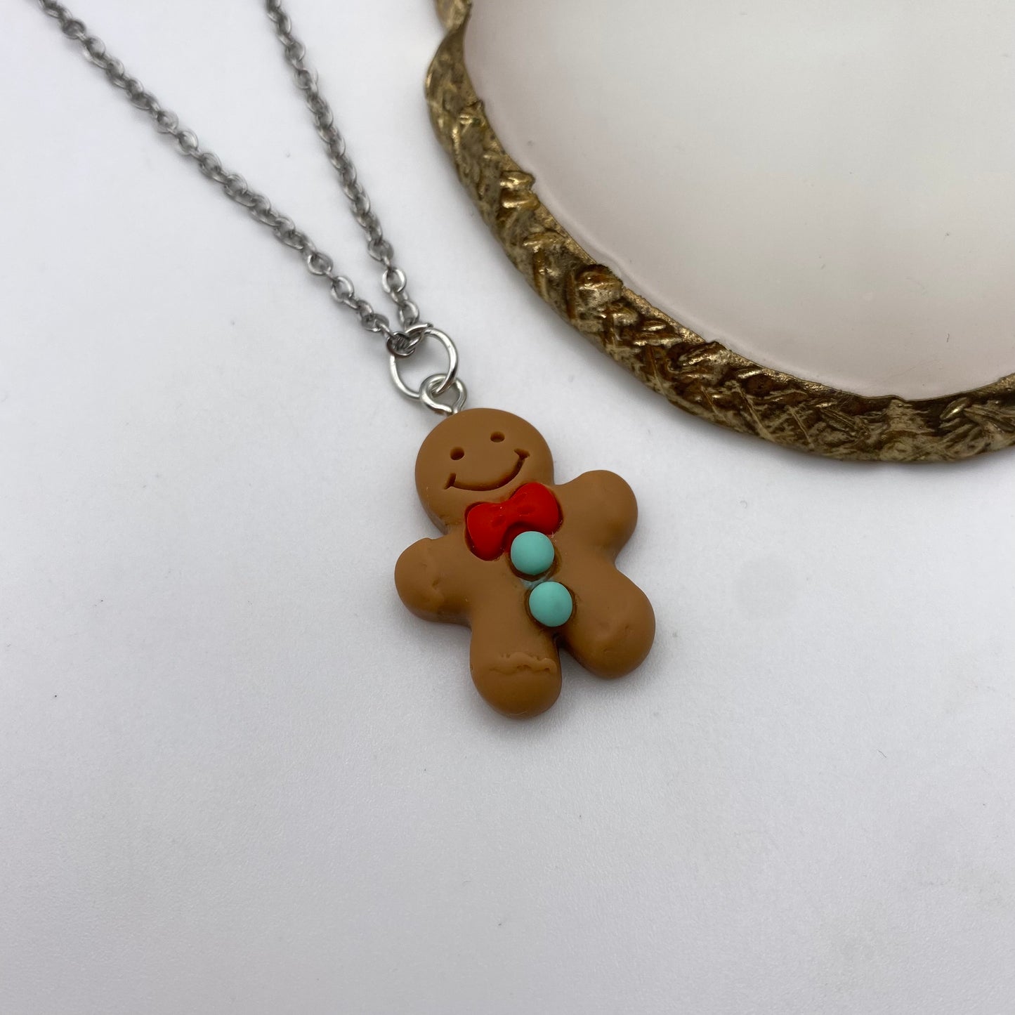 Brown Gingerbread Man Necklace