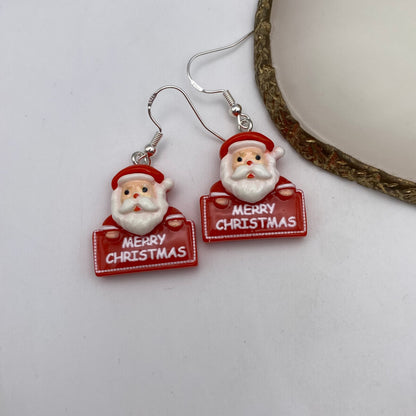 Red Santa Earrings