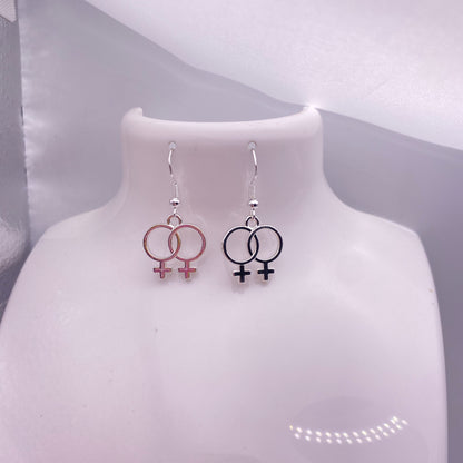 Interlocked Female Symbol Earrings