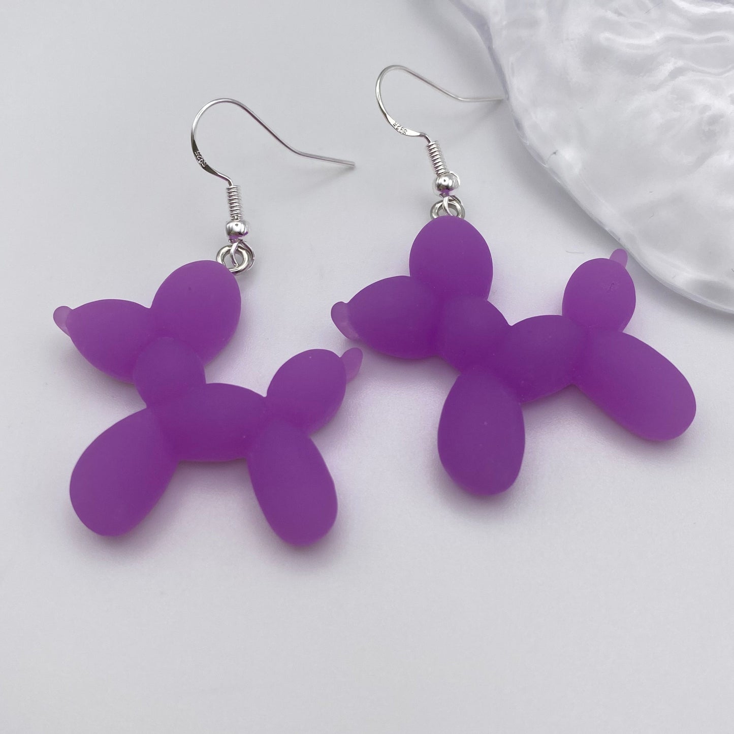 Colourful Balloon Animal Dog Earrings