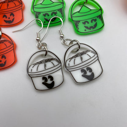 Trick or Treat Pumpkin Bucket Earrings