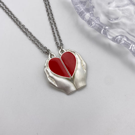 Holding Heart Matching Magnetic Necklaces