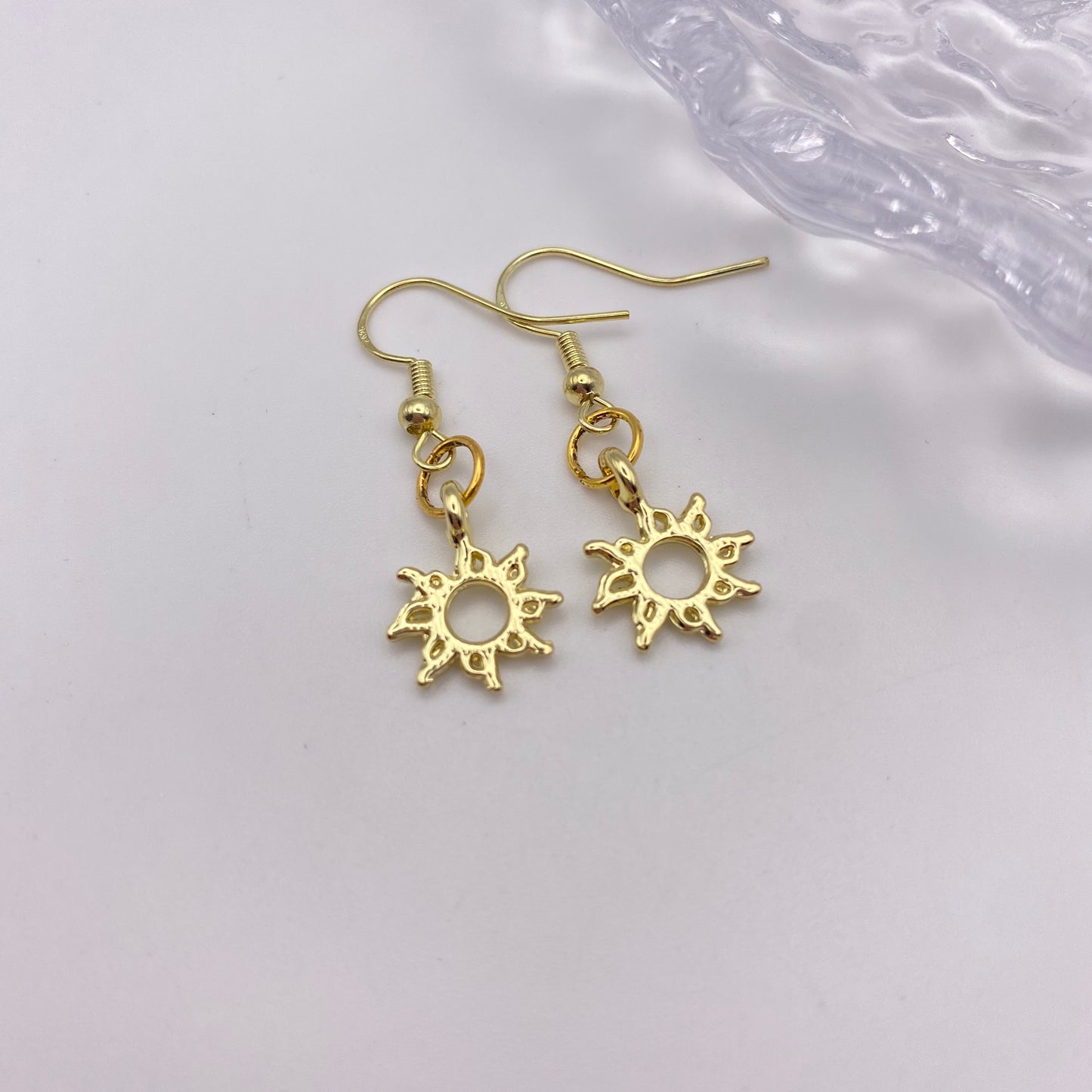 Small Gold Sun Earrings