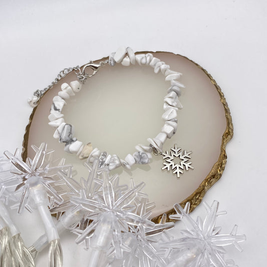 Snowflake White Crystal Bracelet