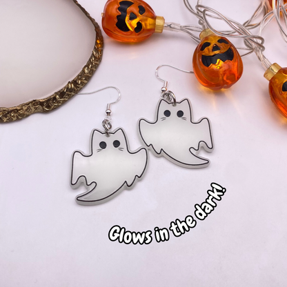 Cat Ghost Costume Earrings