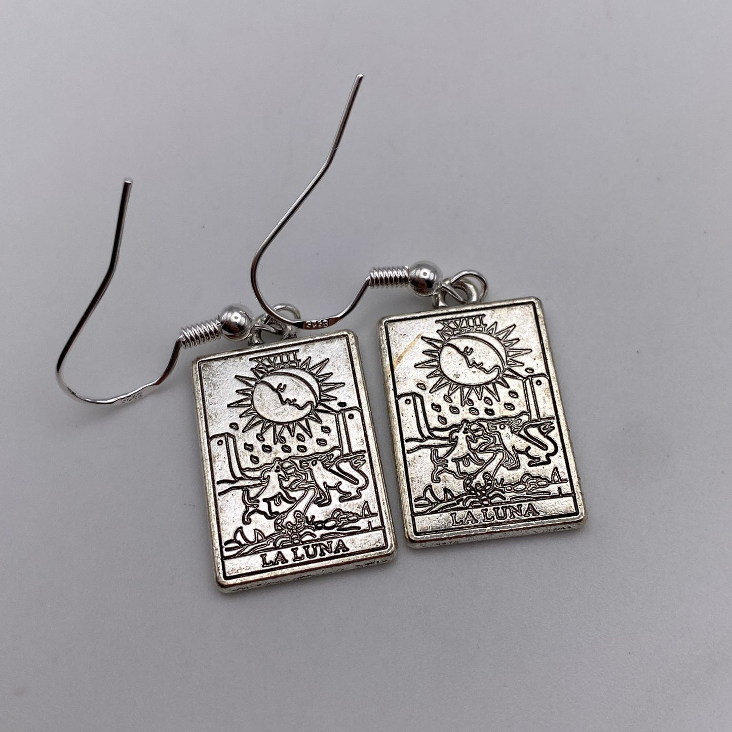 Silver Image Tarot Card Earrings