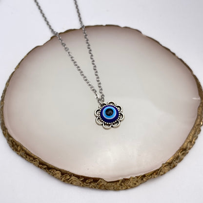 Floral Evil Eye Necklace