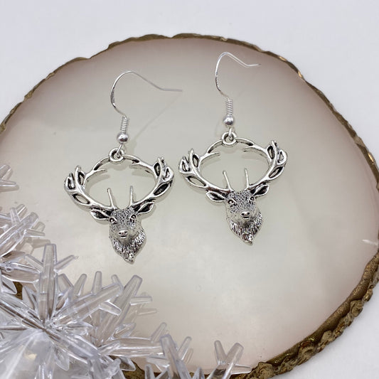 Reindeer Head Earrings