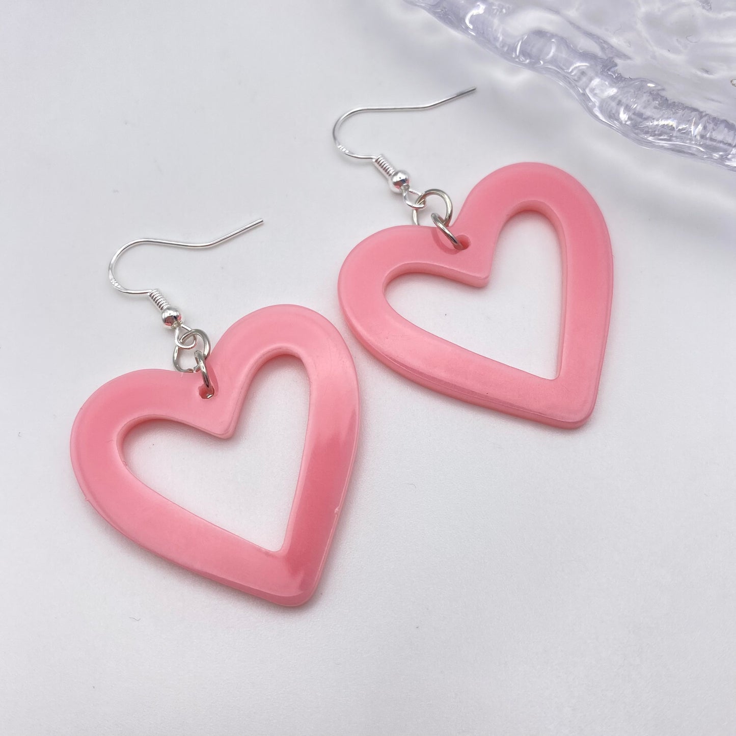 Light Pink Heart Earrings