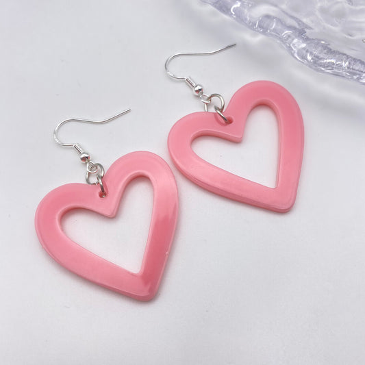 Light Pink Heart Earrings