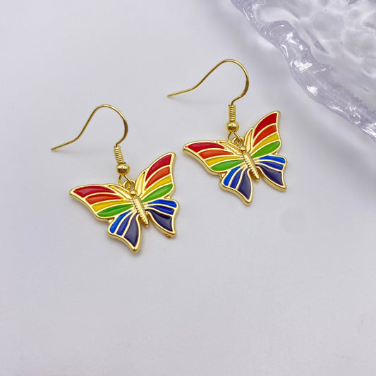 Rainbow Butterfly Earrings