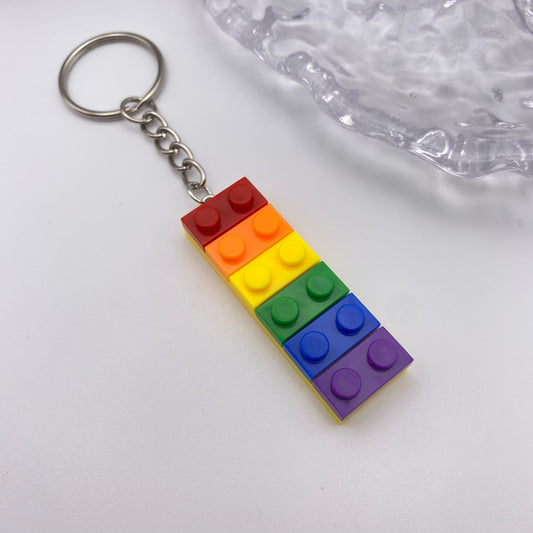 Rainbow Brick Keyring