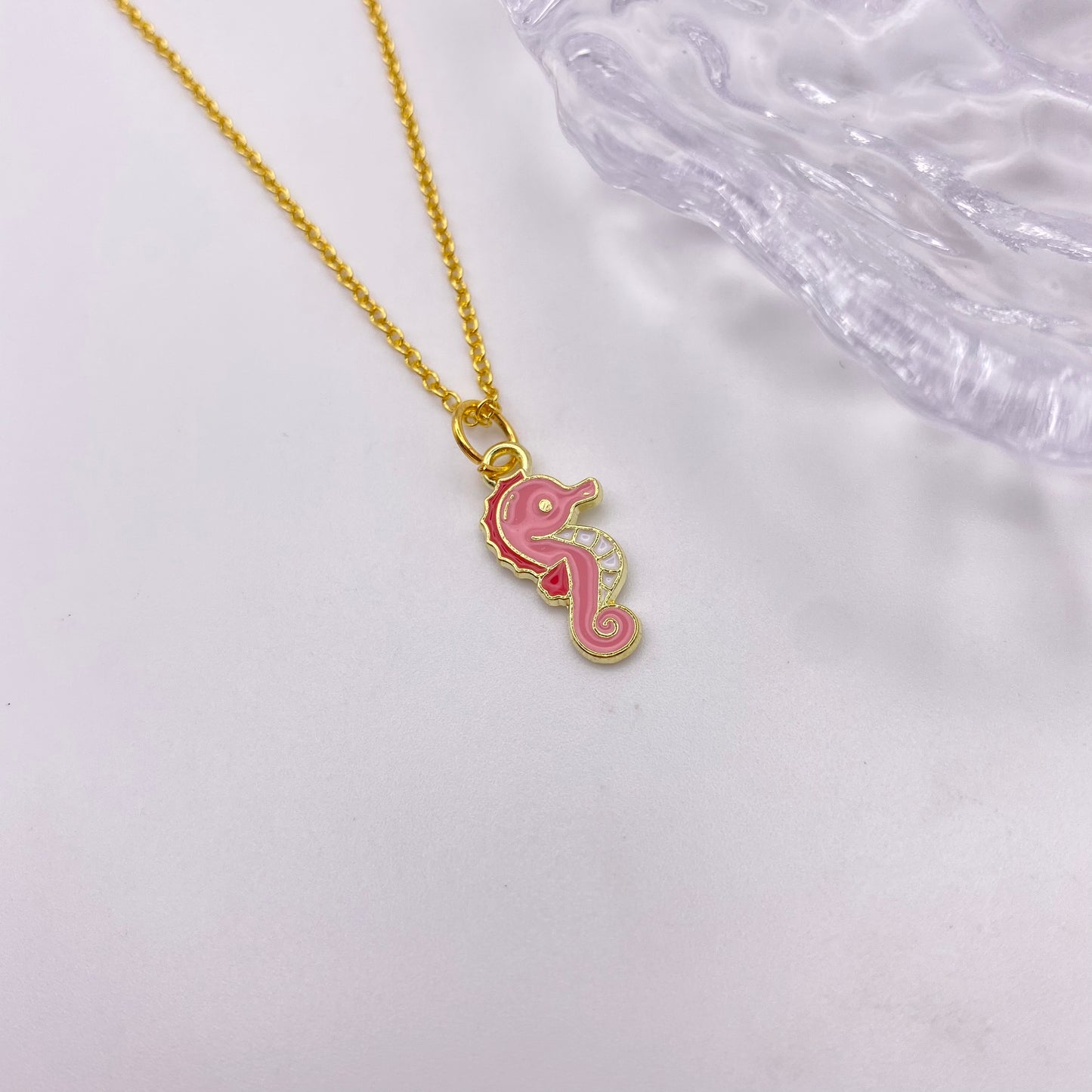 Pink Seahorse Necklace