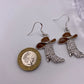 Brown Disco Cowboy Boot With Hat Earrings