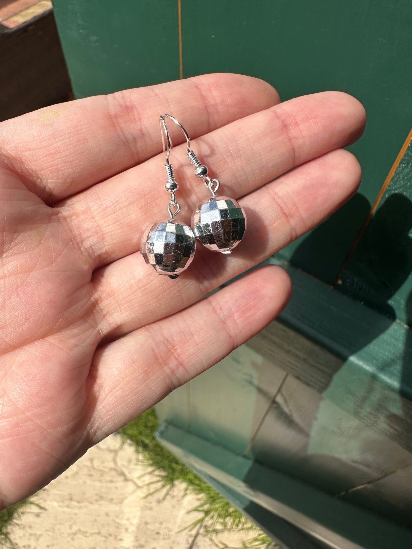 Small Mirror Disco Ball Earrings
