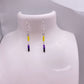 Black, Purple, White and Yellow Beaded Earrings