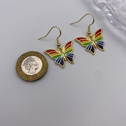 Rainbow Butterfly Earrings