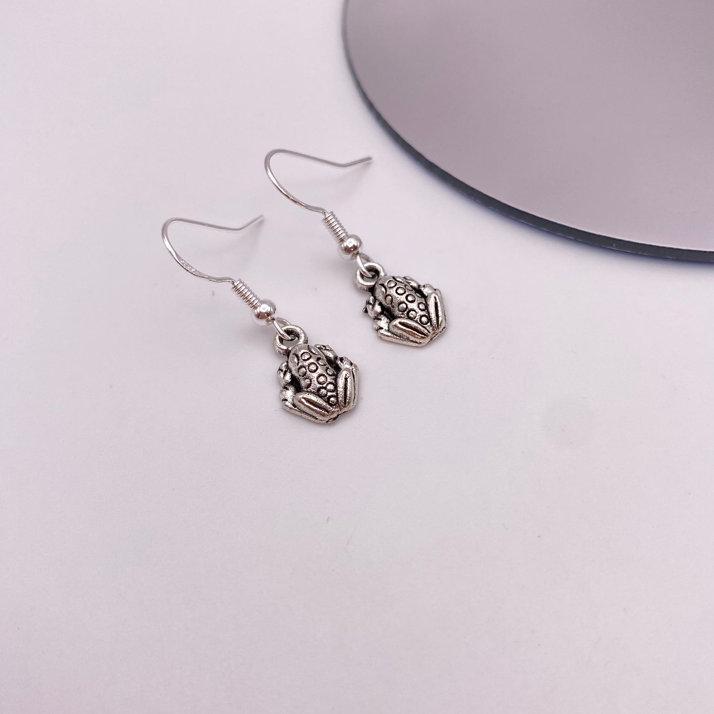 Silver Frog Earrings