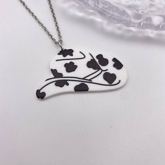 Cowprint Cowboy Hat Necklace