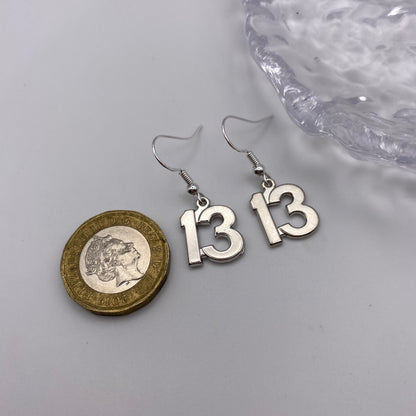 13 Number Earrings