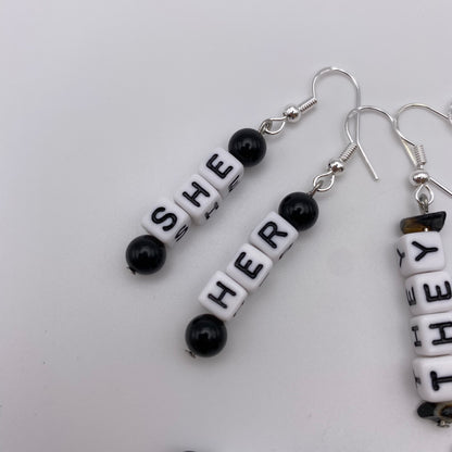 Pronoun Earrings