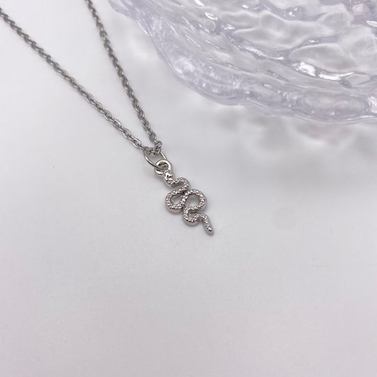 Small Silver Snake Necklace