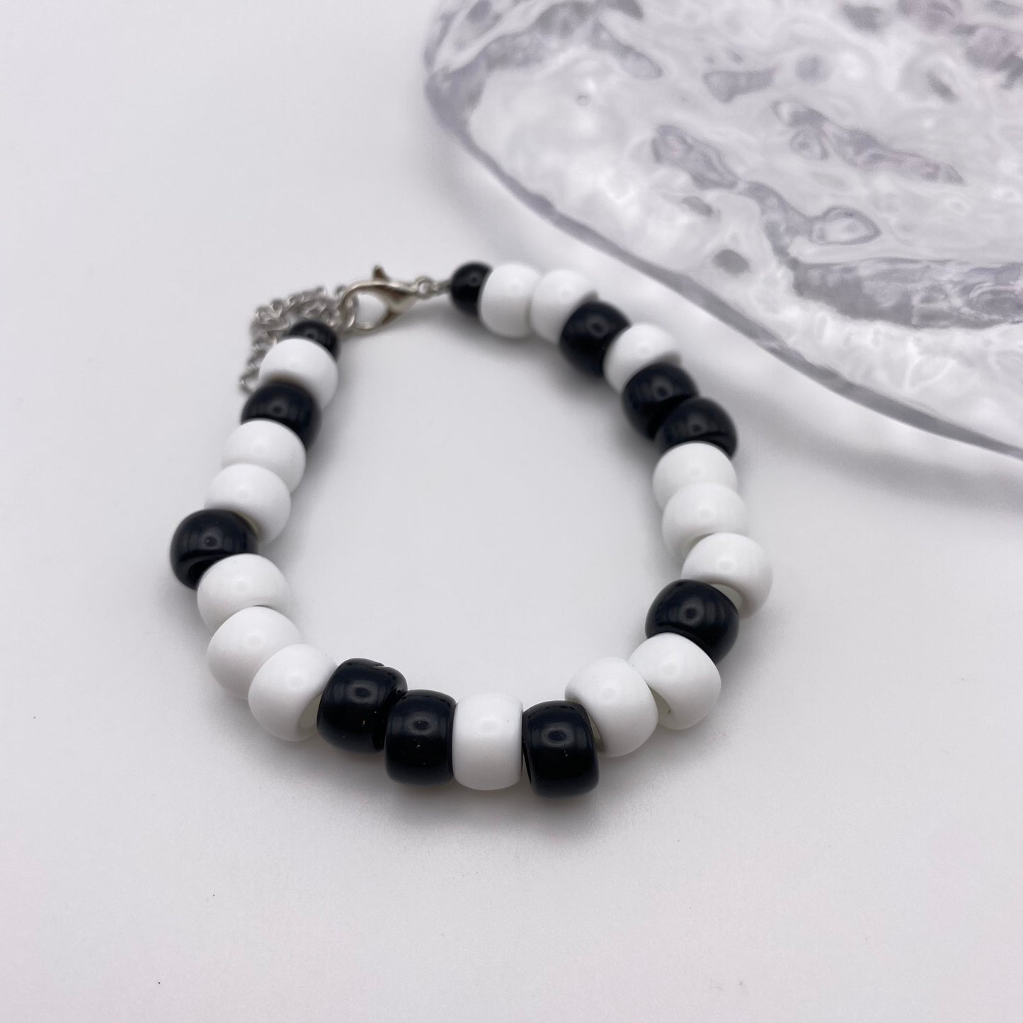 Black and White Beaded Bracelet