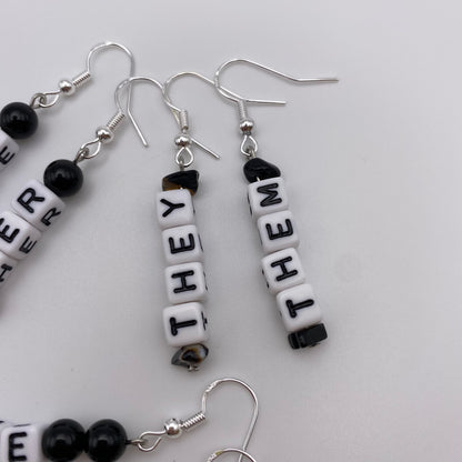 Pronoun Earrings