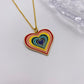 Gold Rainbow Heart Necklace