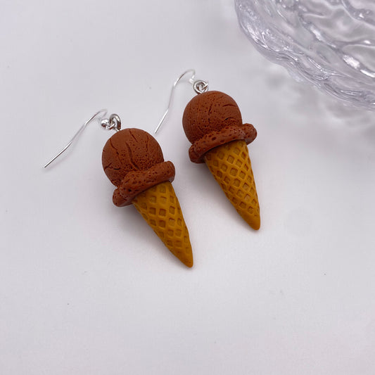 Brown Chocolate Ice Cream Earrings