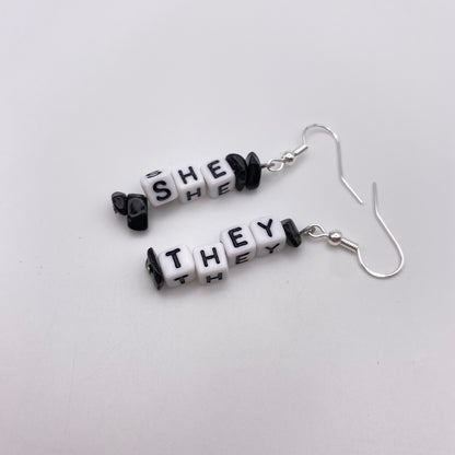 Pronoun Earrings