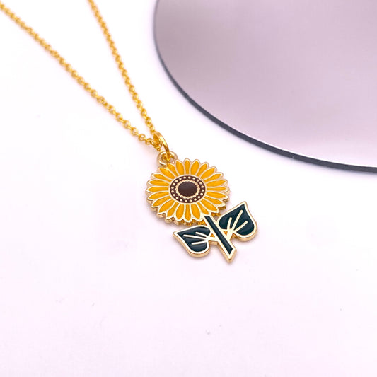 Gold Sunflower Necklace