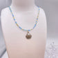 Blue Beaded Necklace with Shell