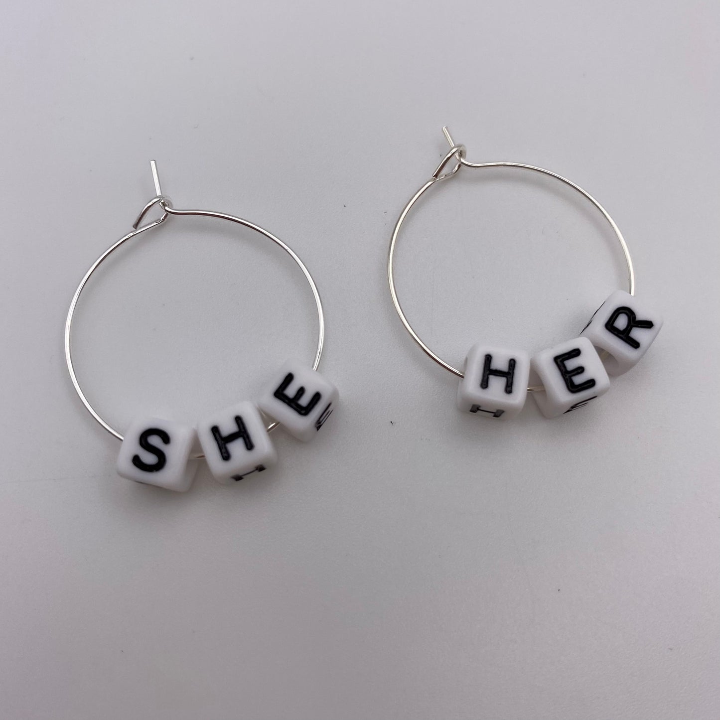 Pronoun Hoop Earrings