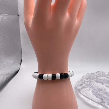 Black and White Beaded Bracelet