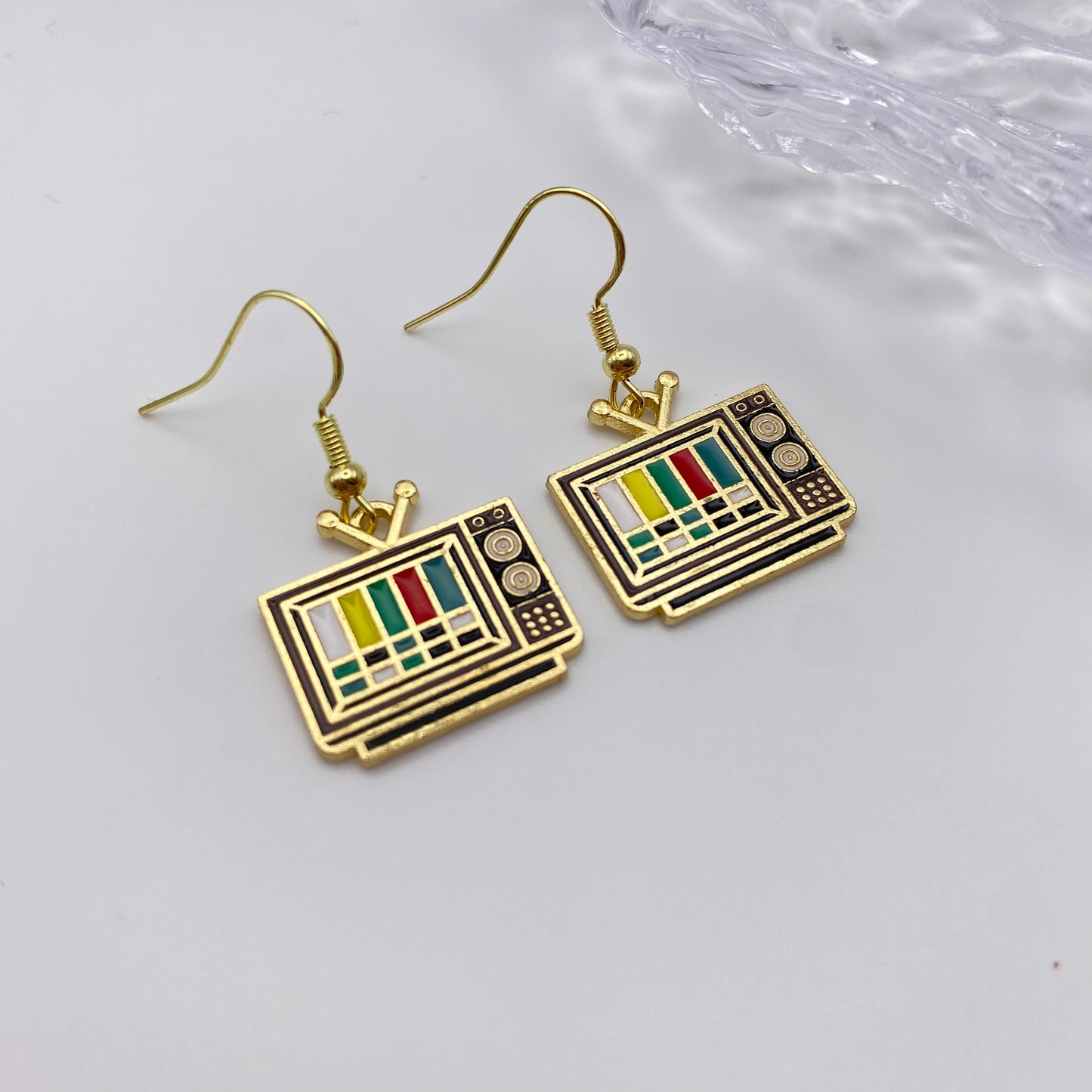 Colourful Gold TV Earrings