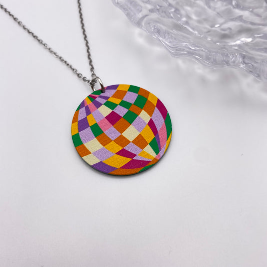 Colourful Mirror Disco Ball Necklace