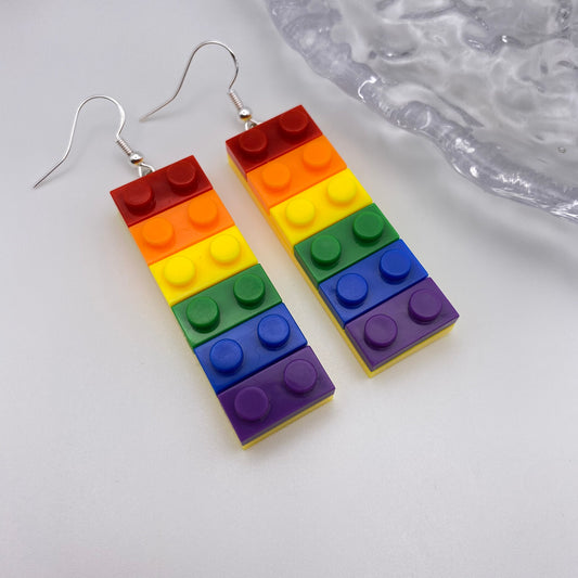 Rainbow Brick Earrings