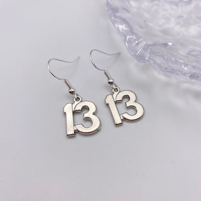 13 Number Earrings