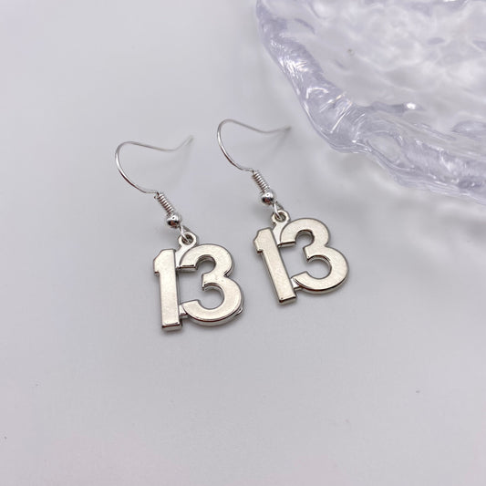 13 Number Earrings