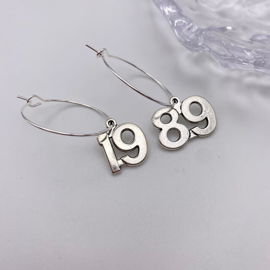 1989 Number Hoop Earrings