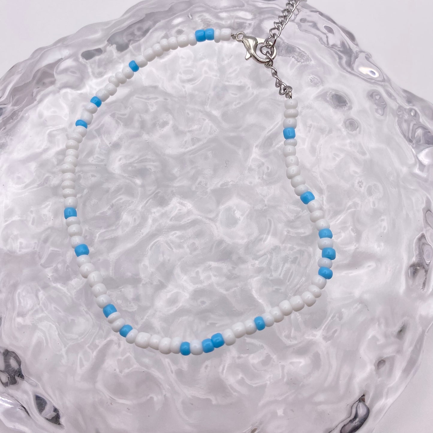 White and Blue Anklet