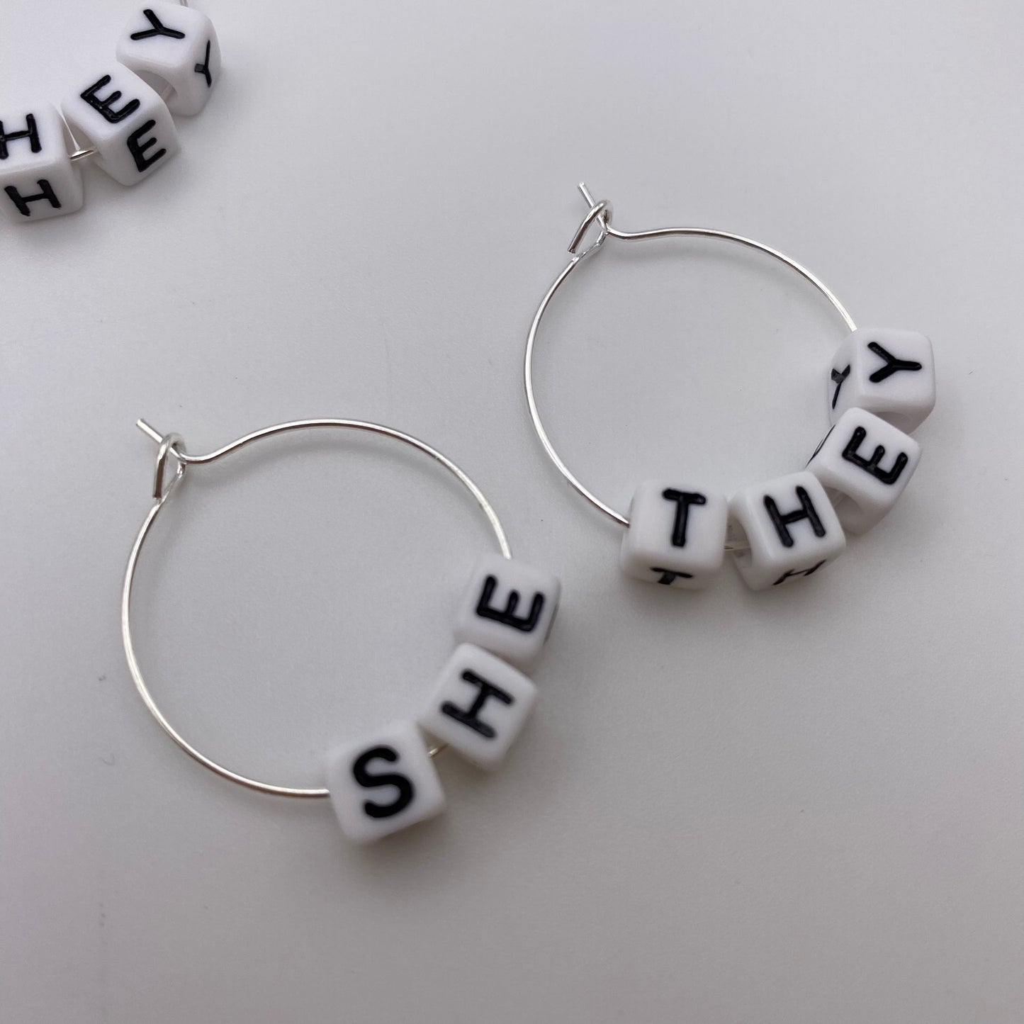 Pronoun Hoop Earrings