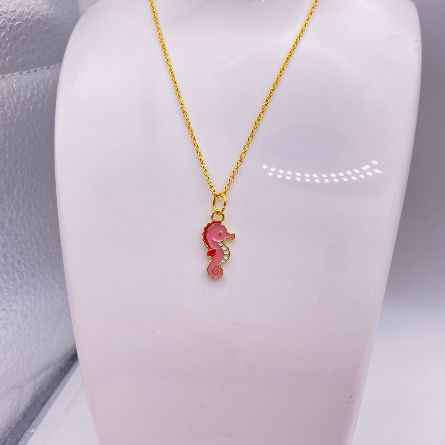 Pink Seahorse Necklace