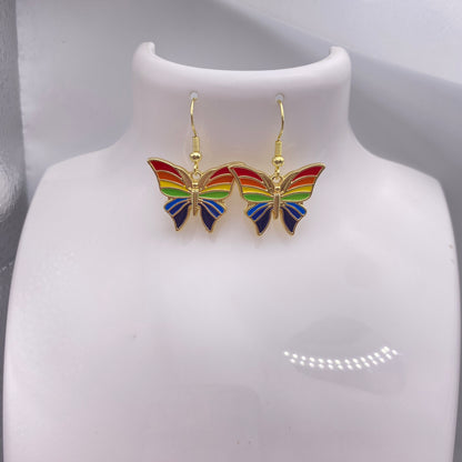 Rainbow Butterfly Earrings