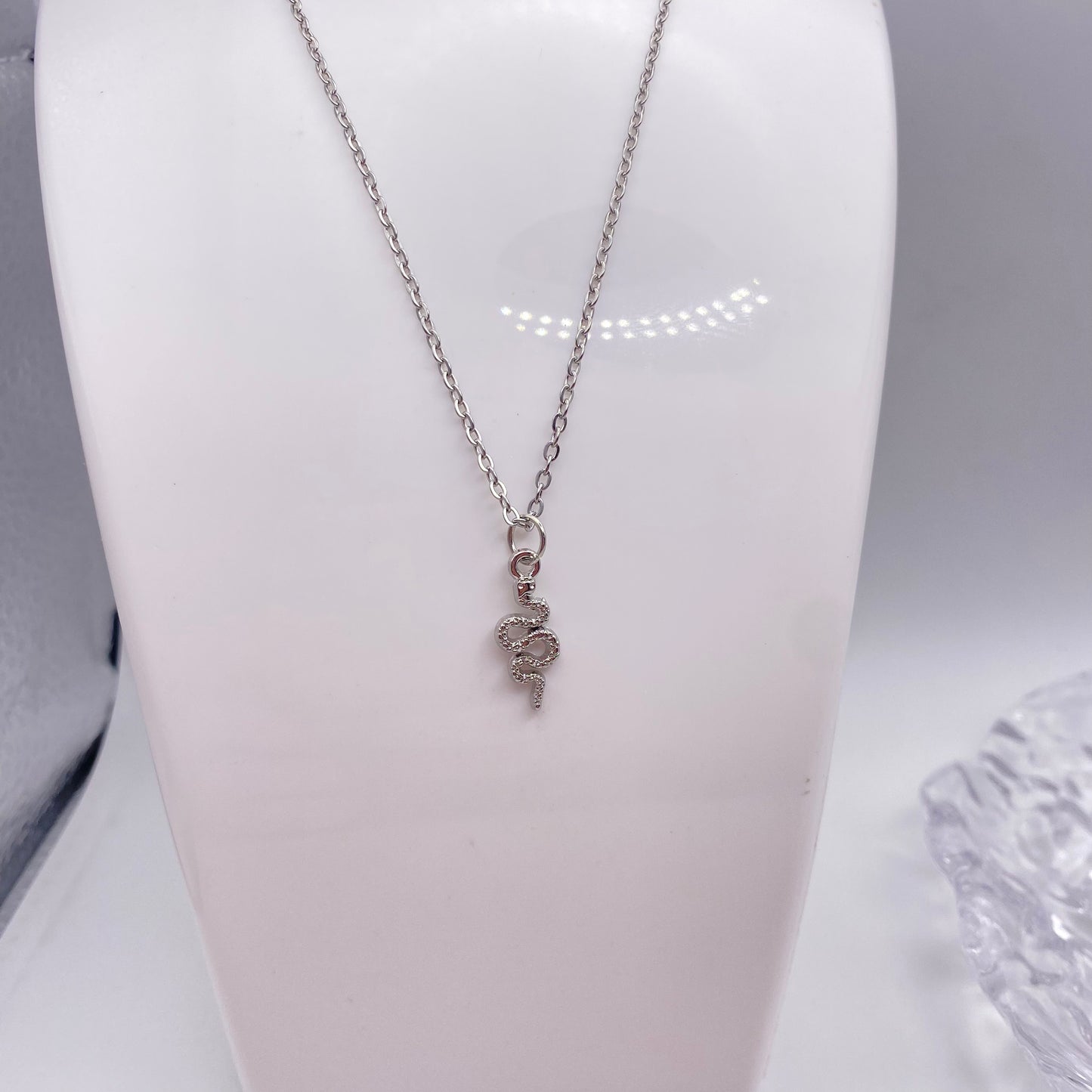 Small Silver Snake Necklace