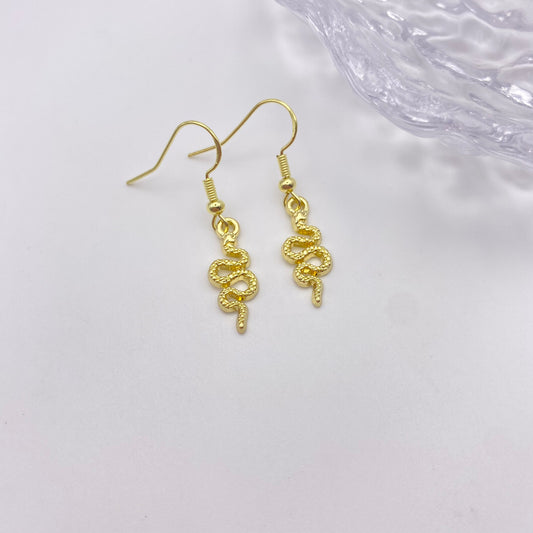 Small Gold Snake Earrings