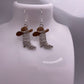 Brown Disco Cowboy Boot With Hat Earrings