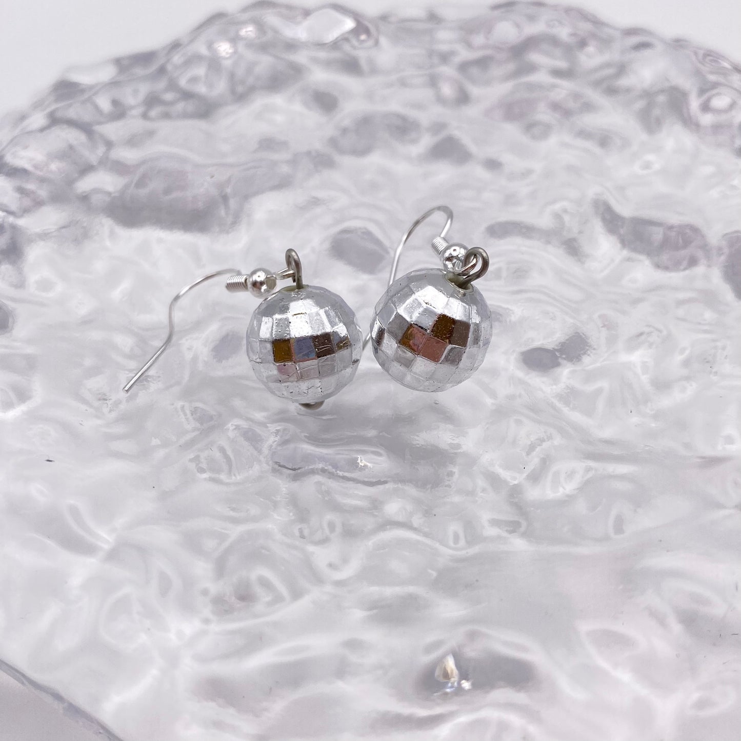 Small Mirror Disco Ball Earrings